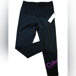 NWT CALVIN KLEIN Performance leggings.  Womens.  Size Medium. Black & Hot pink.